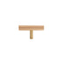 "Natural finish wooden T-bar knob with brass base on a white background."