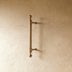Round ball finial with cylindrical base shown on white background, front view, 1 inch diameter sphere with brushed metal fini