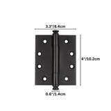 "A solid brass barrel hinge with decorative finials, shown with dimensions."