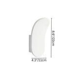 "Dimensions of the Celtic Wall Lamp: 8.6” height and 4.3” width, made from gypsum, featuring a minimalist organic design that directs soft light upward, perfect for modern interiors."