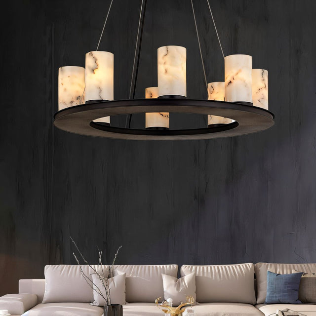 Centrum Round Alabaster Chandelier