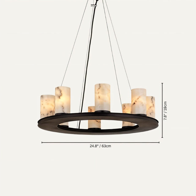 Centrum Round Alabaster Chandelier