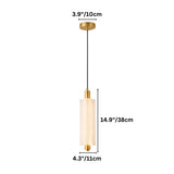 "Dimensions of a Ceravo pendant light, showing a fixture height of 14.9 inches (38 cm), a width of 4.3 inches (11 cm), a canopy width of 3.9 inches (10 cm) and a cord length of 59 inches (150 cm)."