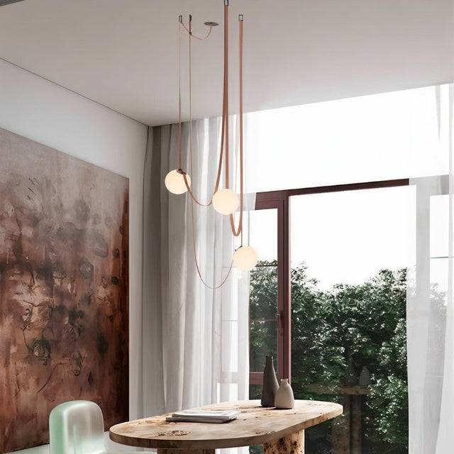 Corium Leather Glass Chandelier - Residence Supply