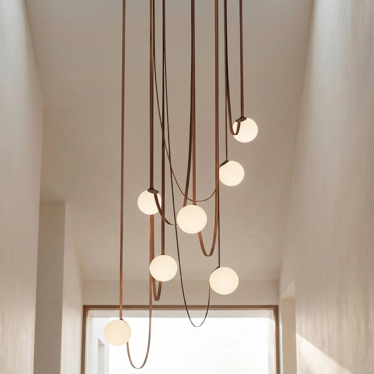 Corium Leather Glass Chandelier - Residence Supply