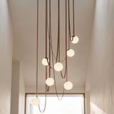 Corium Leather Glass Chandelier - Residence Supply