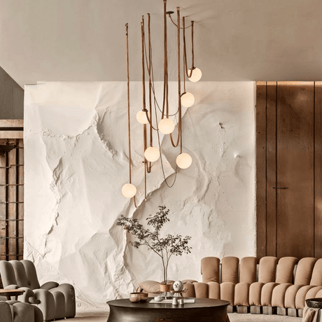 Corium Leather Glass Chandelier - Residence Supply