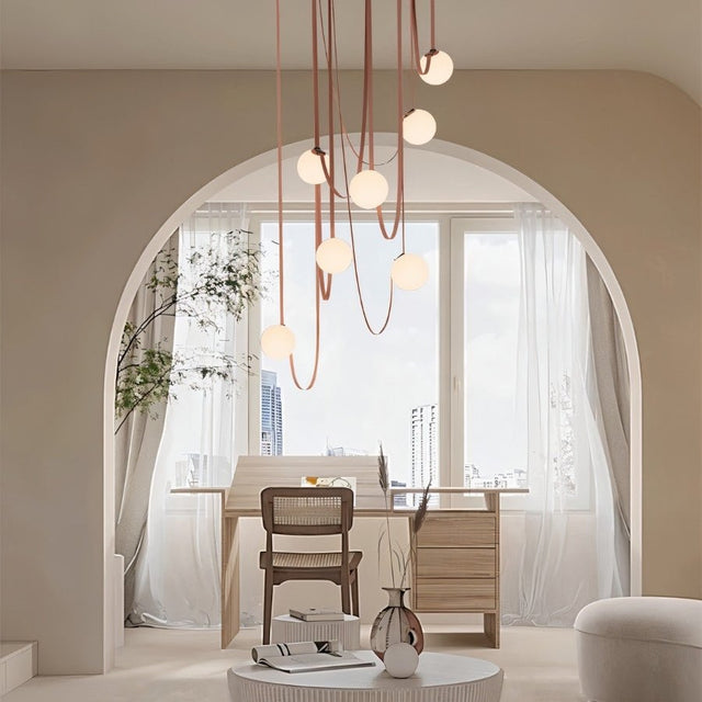 Corium Leather Glass Chandelier - Residence Supply