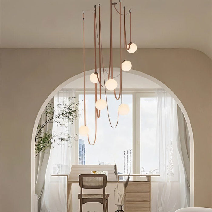 Corium Leather Glass Chandelier - Residence Supply