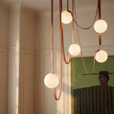 Corium Leather Glass Chandelier - Residence Supply