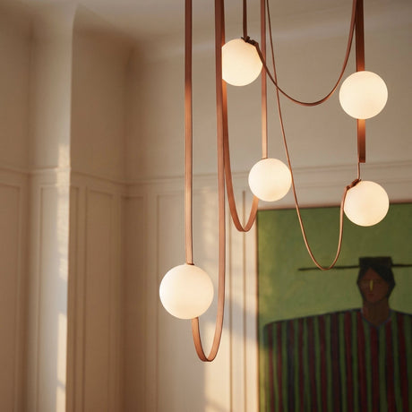 Corium Leather Glass Chandelier - Residence Supply