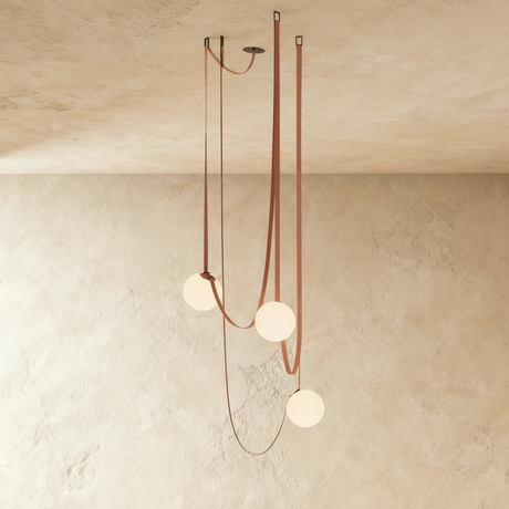 Corium Leather Glass Chandelier
