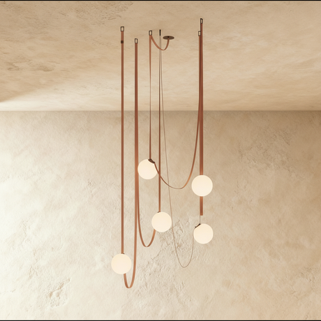 Corium Leather Glass Chandelier