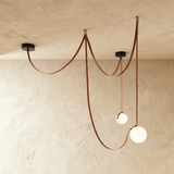 Corium Leather Glass Chandelier