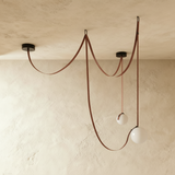Corium Leather Glass Chandelier