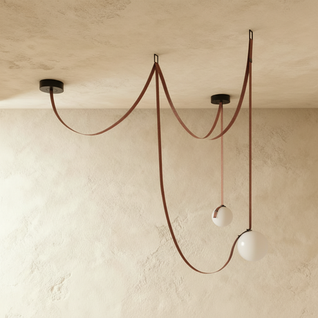 Corium Leather Glass Chandelier