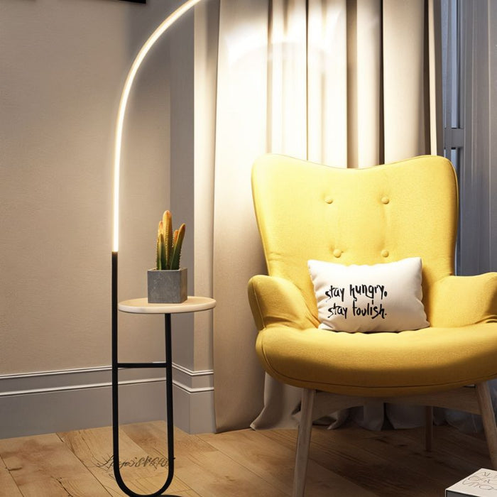 Curva Side Table & Lamp For Home
