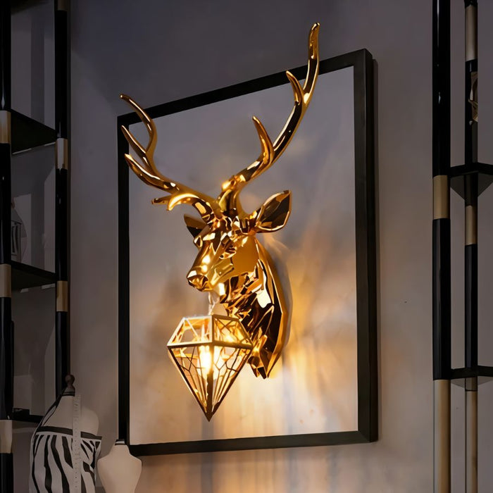 Deer Head Metallic Wall Lamp - Modern Lighting