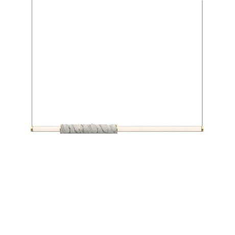 "Modern pendant light featuring a marble accent, acrylic tubes, and a sleek, geometric design."