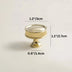 Polished brass pedestal bowl with ribbed band detail shown with dimensions on neutral background.