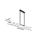 "Copper Dilti pendant light with dimensions showing 5.9 inches/15 cm height and 62.9 inches/160 cm width."