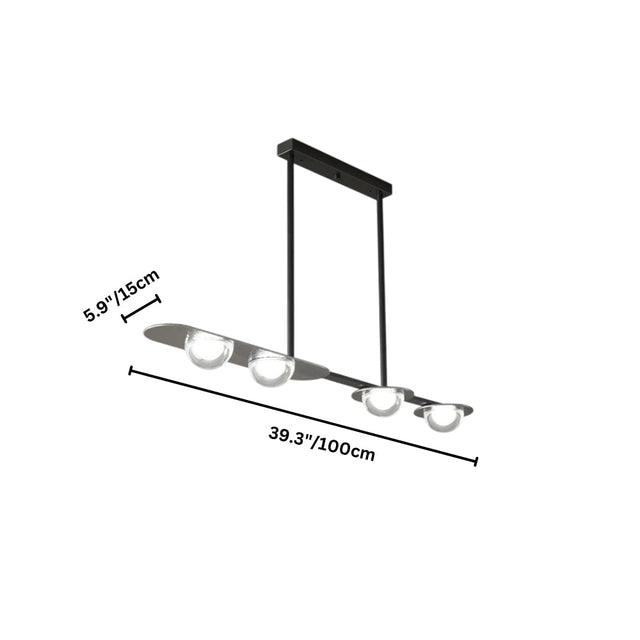 "Copper Dilti pendant light with dimensions showing 5.9 inches/15 cm height and 39.3 inches/100 cm width."