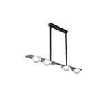 "Copper Dilti pendant light with four glass globes, isolated on a white background."