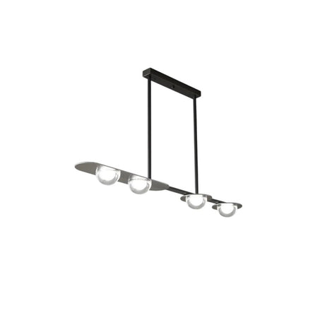 "Copper Dilti pendant light with four glass globes, isolated on a white background."