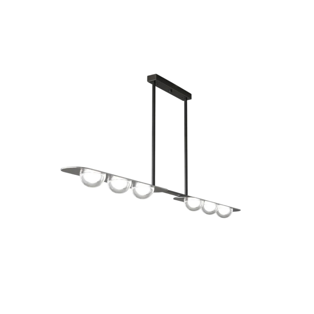 "Copper Dilti pendant light with glass globes, isolated on a white background."