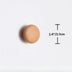 Wooden drawer pull in natural beech finish, shown with scale measurement on white background.