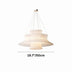 Modern tiered pendant light with cream fabric shades suspended by wires, 50cm diameter, on white background.