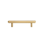 "Modern minimalist brushed brass pull bar for contemporary cabinets or drawers."