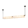 "Modern linear alabaster pendant light with natural veining"