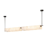 "Modern linear alabaster pendant light with natural veining"