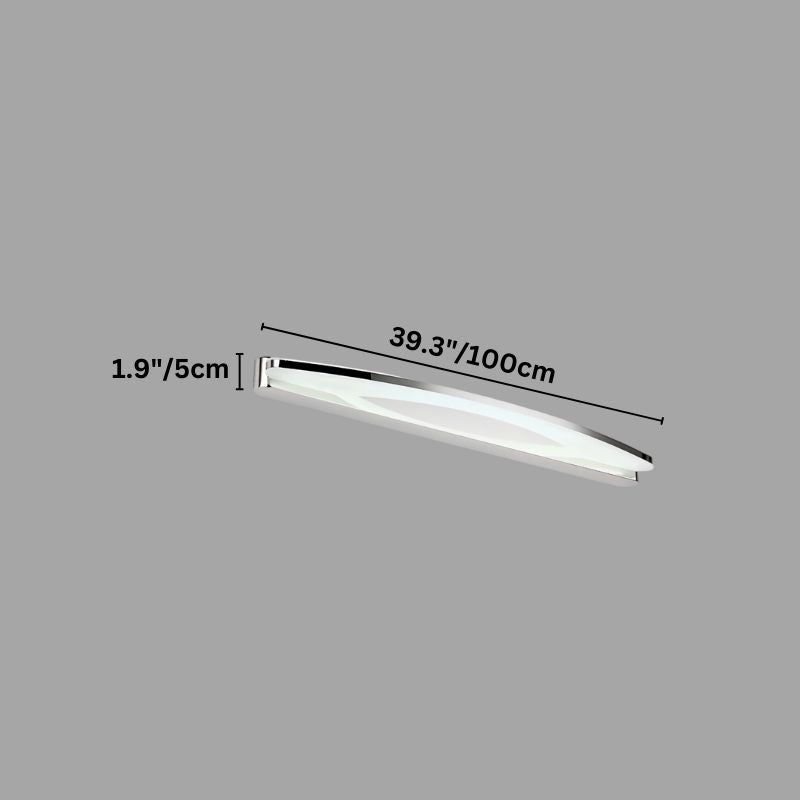 "An LED vanity light with labeled dimensions, showcasing its sleek design and 100cm length."