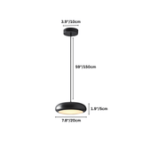 Emiva Pendant Light with dimensions labeled, showing compact size and adjustable hanging length for versatile indoor lighting.