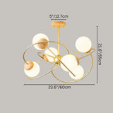 "Elegant sculptural chandelier providing ambient lighting in a minimalist bedroom with warm wood tones."