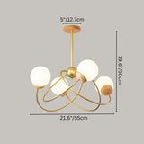 "Ceiling light fixture dimensions showing height, width, and frosted glass globe placements."