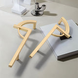 "gold geometric pull bars with modern design"