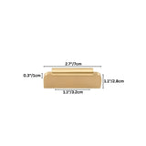 "Dimensions of a modern brass Erdas pull bar handle."