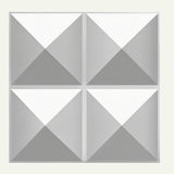 Ermana Wall Panel featuring a 3D geometric pyramid design in gray and white, ideal for modern PVC wall panel decor and interior upgrades.