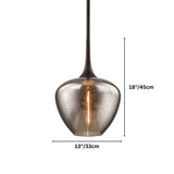 "small pendant light showcasing labeled width and height dimensions"