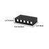 Black recessed downlight fixture with five white LED spotlights on white background.