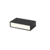 Black rectangular downlight fixture with cream-colored diffuser panel on white background.