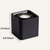 Black cubic downlight fixture with recessed LED bulb, shown against neutral background.