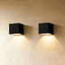 Square white ceiling light fixture with 9.8cm dimensions shown in isometric view against white background.