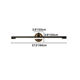 "Dimensions of a sleek black wall lamp with a horizontal bar design, 17.3 inches in length and a base width of 3.9 inches."