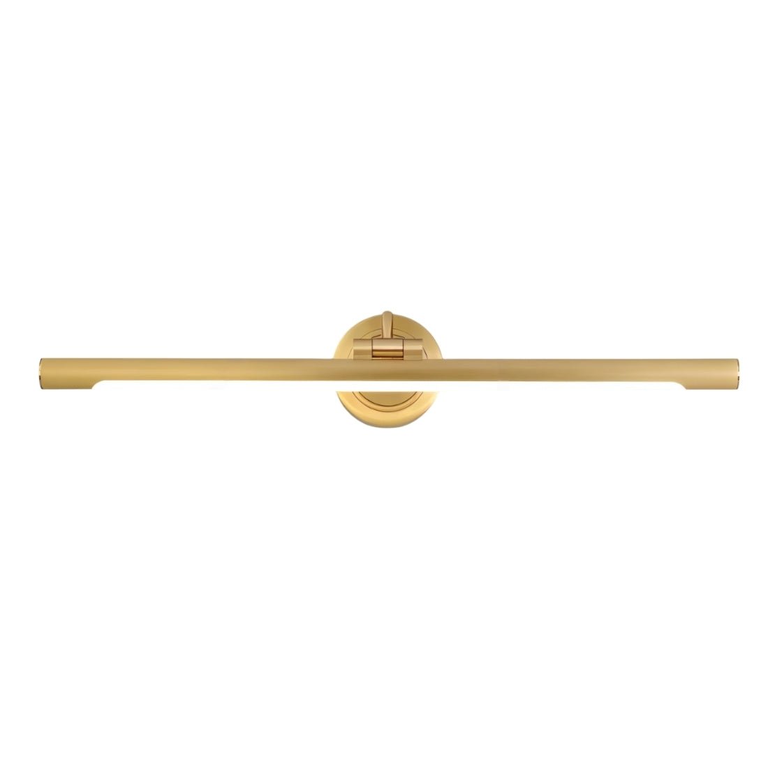 "A sleek gold wall lamp with a horizontal bar design, showcasing its modern aesthetic, isolated on a white background."
