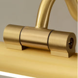 "Close-up of a sleek gold horizontal light bar emitting a soft, even glow, showcasing the minimalist design of a contemporary wall lamp."