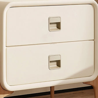 "Modern recessed drawer pulls made of aluminum alloy, featuring a sleek, minimalist design on light beige cabinetry."